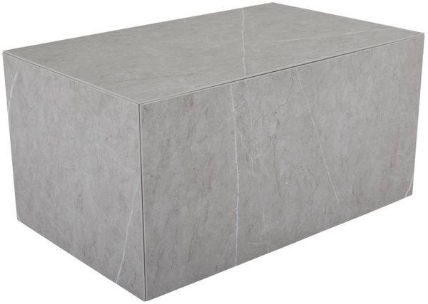 Gartencouchtisch Zten aus Aluminium mit Steinplatte, modern, grau, 80x50 cm