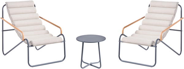 Lounge Set mit Tisch 2-Sitzer PASTO Metall Dunkelgrau