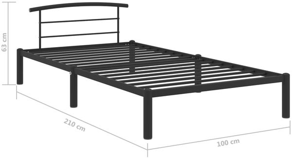 vidaXL Bettgestell Schwarz Metall 90x200 cm 284656 Bild 7