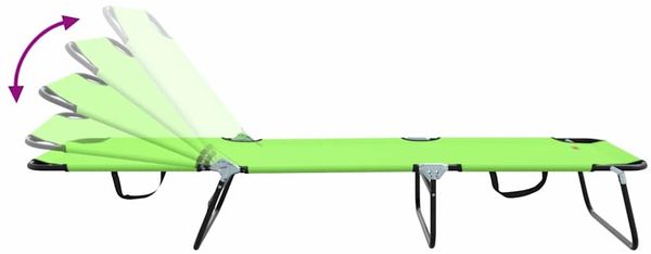 vidaXL Klappbare Sonnenliege 2 pcs Grün 188 x 57 x 86,5 cm Polyester 42003150 Bild 10