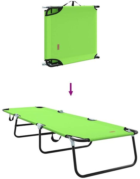 vidaXL Klappbare Sonnenliege 2 pcs Grün 188 x 57 x 86,5 cm Polyester 42003150 Bild 9