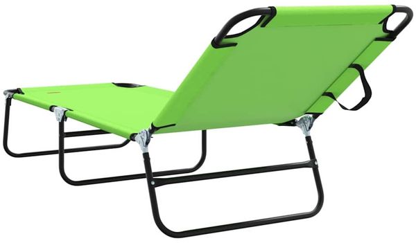 vidaXL Klappbare Sonnenliege 2 pcs Grün 188 x 57 x 86,5 cm Polyester 42003150 Bild 7