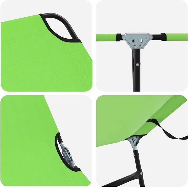 vidaXL Klappbare Sonnenliege 2 pcs Grün 188 x 57 x 86,5 cm Polyester 42003150 Bild 8