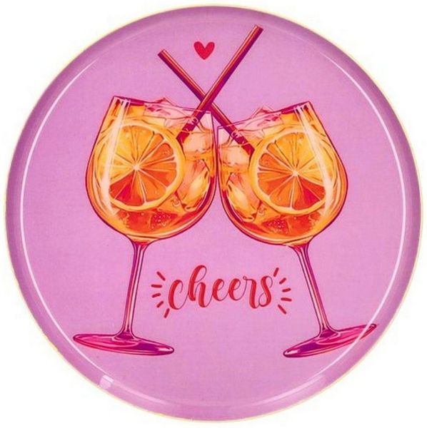Giftcompany Tablett Dekotablett Love Trays Cheers Rosa (12,7cm)