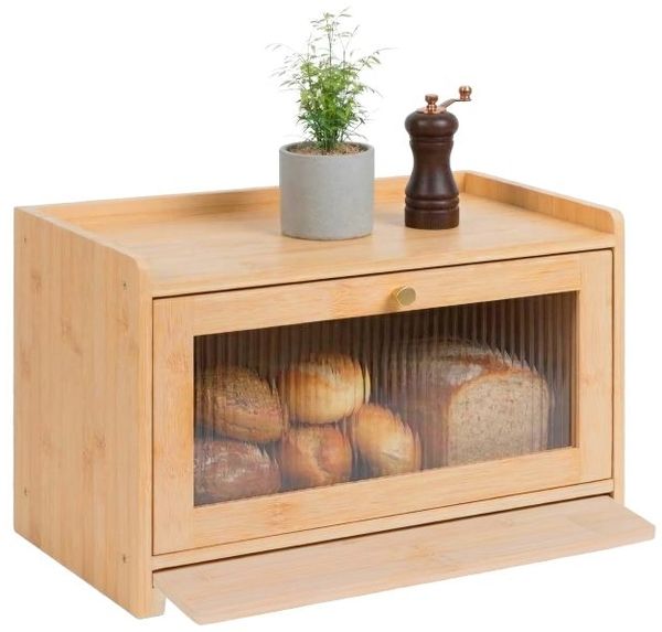 Relaxdays Brotkasten mit Schneidebrett