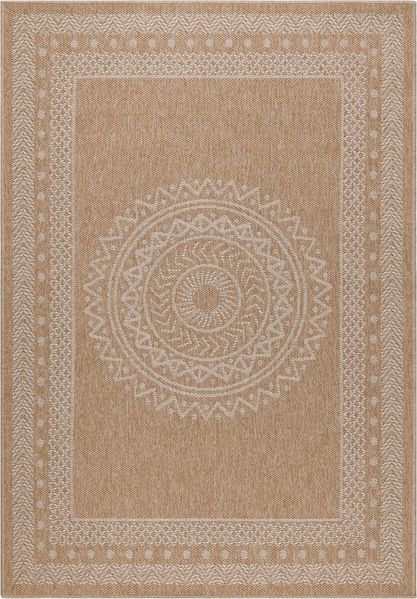 Teppium Teppich Vintage Design, Rechteckig, Höhe: 5 mm, Outdoor Teppich Vintage Design Natur Optik für Küche Balkon Terrasse