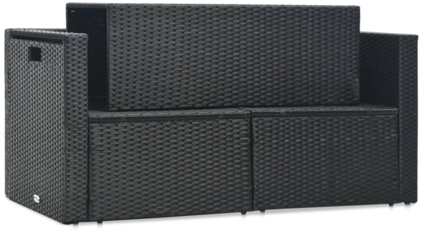 vidaXL 6-tlg. Garten-Lounge-Set mit Auflagen Poly Rattan Schwarz 47809 Bild 9