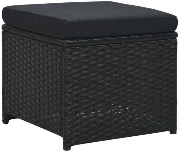 vidaXL 6-tlg. Garten-Lounge-Set mit Auflagen Poly Rattan Schwarz 47809 Bild 3