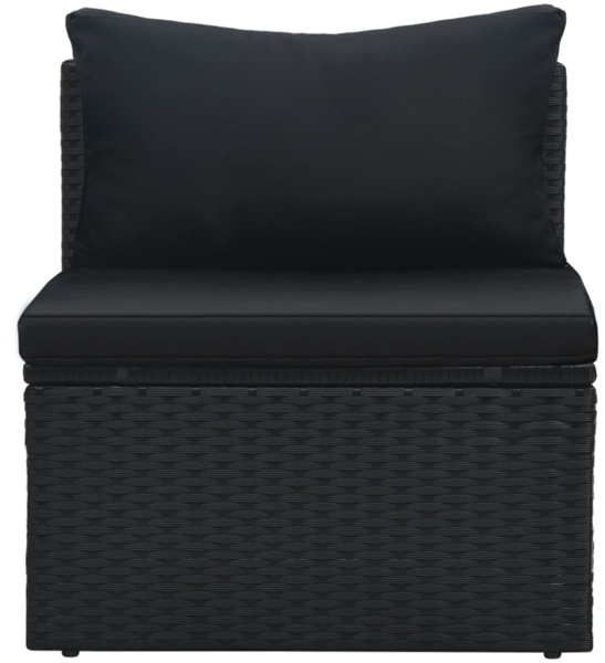 vidaXL 6-tlg. Garten-Lounge-Set mit Auflagen Poly Rattan Schwarz 47809 Bild 8