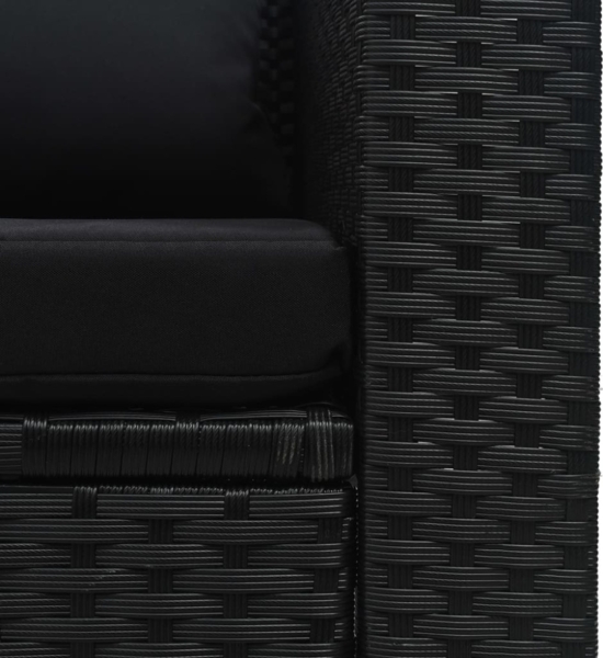 vidaXL 6-tlg. Garten-Lounge-Set mit Auflagen Poly Rattan Schwarz 47809 Bild 10