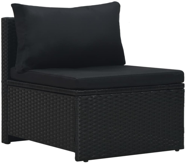 vidaXL 6-tlg. Garten-Lounge-Set mit Auflagen Poly Rattan Schwarz 47809 Bild 6