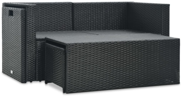 vidaXL 6-tlg. Garten-Lounge-Set mit Auflagen Poly Rattan Schwarz 47809 Bild 5