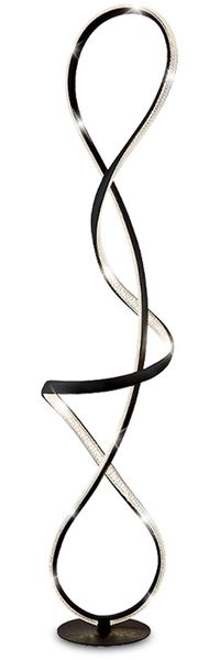 LED Stehleuchte, Kristalle, schwarz matt, H 135 cm