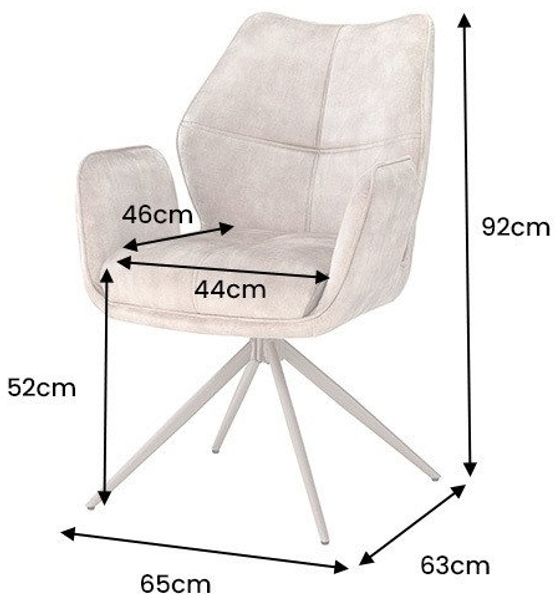 riess-ambiente Polsterstuhl CONCORD champagner greige - Samt, 180° Drehfunktion, Metall, Armlehne (Einzelartikel, 1 St), Federkern-Polsterung & Autoreturn – ideal für Esszimmer & Homeoffice Bild 3