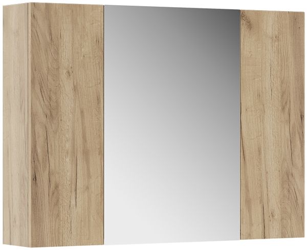 Badspiegelschrank Leopold Goldkraft Eiche 80 x 59.2 cm mit Regalen Vicco