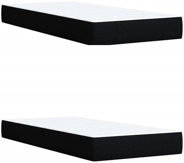 vidaXL Boxspringbett mit Matratze Schwarz 200x200 cm Stoff 3289103 Bild 10