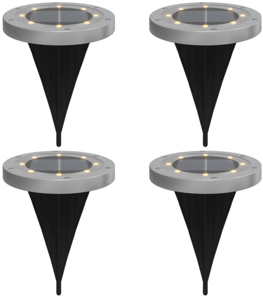vidaXL Solar-Bodenleuchten mit Erdspieß 4 Stk. Warmweiß 4008200