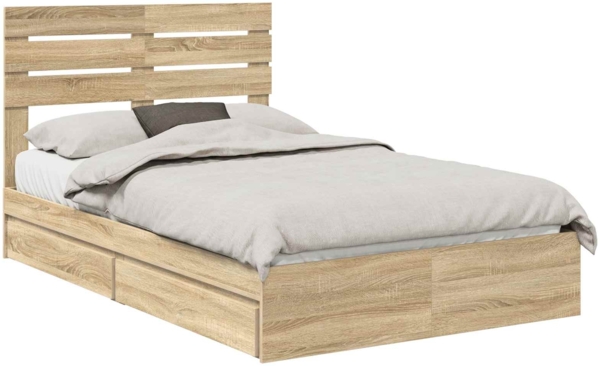 vidaXL Aufbewahrungsbett Sonoma-Eiche 120x190 cm Holzwerkstoff 3411585