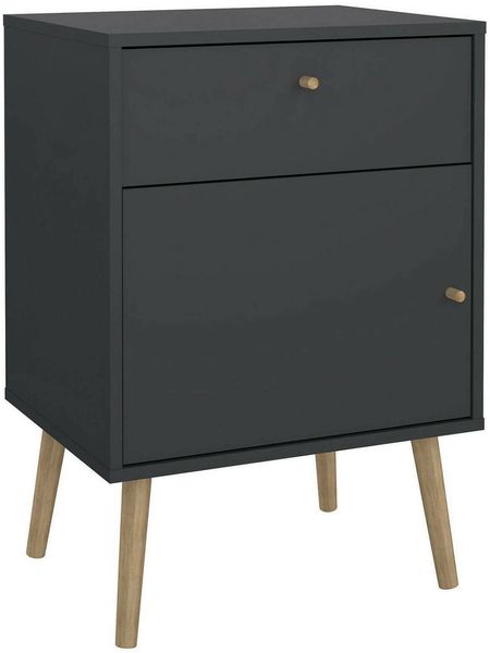 Dmora Nachttisch Antenati, Niedrige Kommode, Tisch, Multifunktionaler Nachttisch, 50x39 h72 cm, Grau