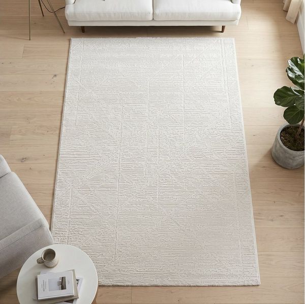 Sehrazat Teppich Moda 1200, auch als Läufer, rechteckig, Höhe: 11 mm, Kurzflor, grafisches Hoch Tief Muster, Wohnzimmer