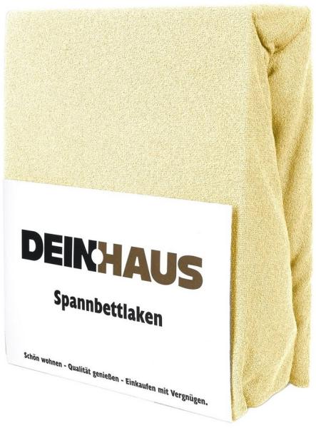 DH DEIN. HAUS Spannbettlaken Frottee Bettlaken mit Gummizug aus natürlicher Baumwolle, Gummizug: mit Gummizug, Baumwolle, atmugsaktiv, hautfreundlich, pflegeleichter Stoff