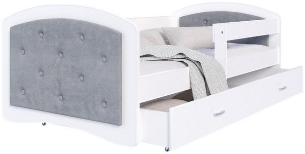 FDM Kinderbett MEGI, 80x160 cm, 80x180 cm, Schublade, Lattenrost aus Holz