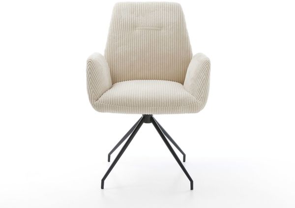 Esszimmerstuhl Zoa-Flex Cord Beige Kreuzgestell konisch Schwarz Taschenfederkern Bild 2
