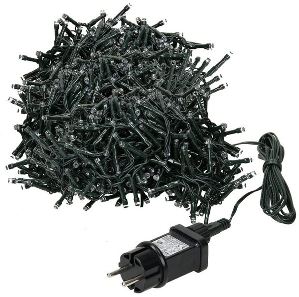 ECD Germany LED-Lichterkette Weihnachtsbeleuchtung Weihnachtslichterkette Christbaumbeleuchtung, Cluster Lichterkette 1000 LEDs 20m für Innen & Außen IP44 Warmweiß