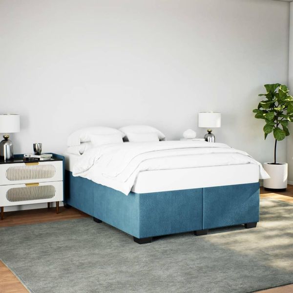 vidaXL Bettgestell Blau 140x190 cm Samt 3284635