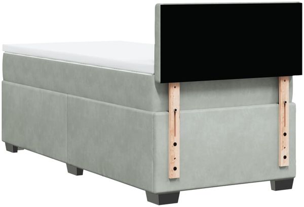 vidaXL Boxspringbett mit Matratze Hellgrau 90x200 cm Samt 3286210 Bild 10