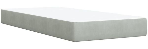 vidaXL Boxspringbett mit Matratze Hellgrau 90x200 cm Samt 3286210 Bild 6