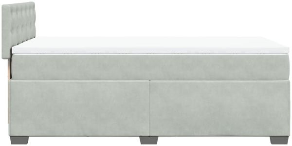 vidaXL Boxspringbett mit Matratze Hellgrau 90x200 cm Samt 3286210 Bild 9