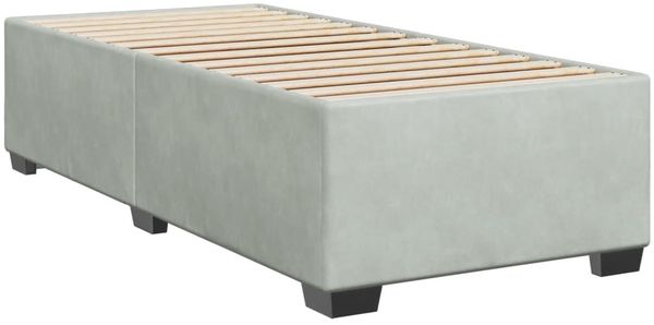 vidaXL Boxspringbett mit Matratze Hellgrau 90x200 cm Samt 3286210 Bild 5