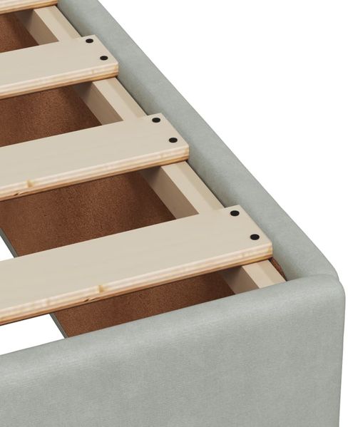 vidaXL Boxspringbett mit Matratze Hellgrau 90x200 cm Samt 3286210 Bild 11