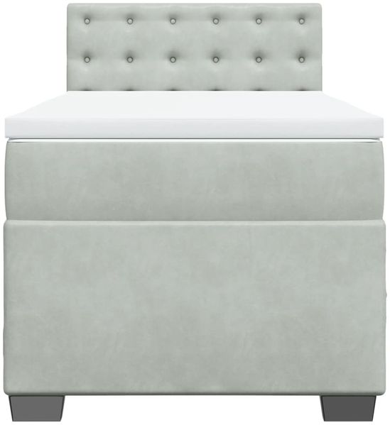 vidaXL Boxspringbett mit Matratze Hellgrau 90x200 cm Samt 3286210 Bild 4