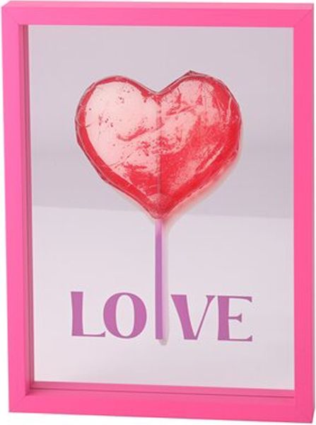 Gift Company Love Frames Glasbild Motiv: Love hot pink