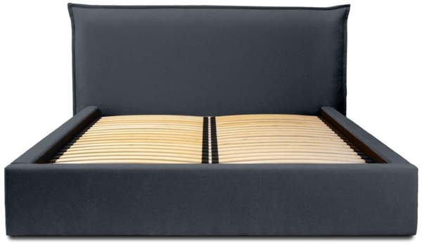 Polsterbett Doppelbett Bett AMADA 140x200cm Komplettset in Stoff Ditra Dunkelblau Bild 2