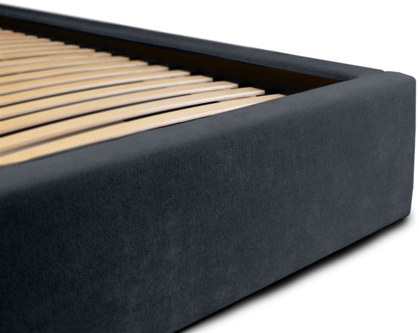 Polsterbett Doppelbett Bett AMADA 140x200cm Komplettset in Stoff Ditra Dunkelblau Bild 4