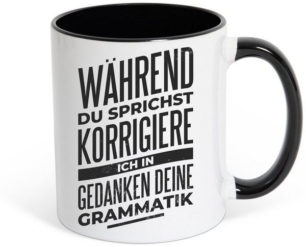 Youth Designz Tasse Ich Korrigiere Deine Grammatik Kaffeetasse Geschenk, Keramik