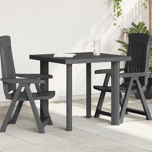 Gartentisch, Balkontisch, Esstisch Anthrazit 80 x 75 x 72 cm Kunststoff