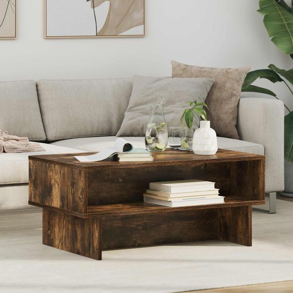 vidaXL Couchtisch Geräucherte Eiche 80 x 46 x 35 cm Holzwerkstoff 8000224