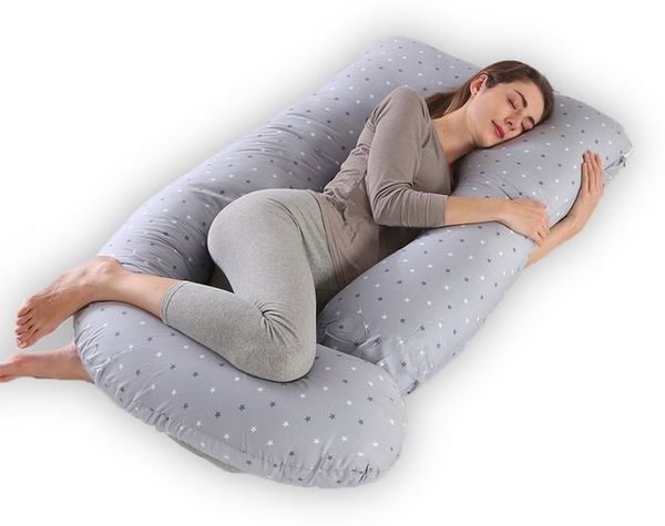 CALIYO Seitenschläferkissen Stillkissen, J-förmiges Schwangerschaftskissen zum Schlafen, Seitenkissen, Seitenschläferkissen ergonomisch geformt Bild 4
