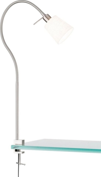 Fischer & Honsel 30325 Klemmleuchte Jam nickelfarben matt Weiß E14