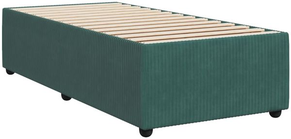 vidaXL Boxspringbett mit Matratze Dunkelgrün 80x200 cm Samt 3287605 Bild 6