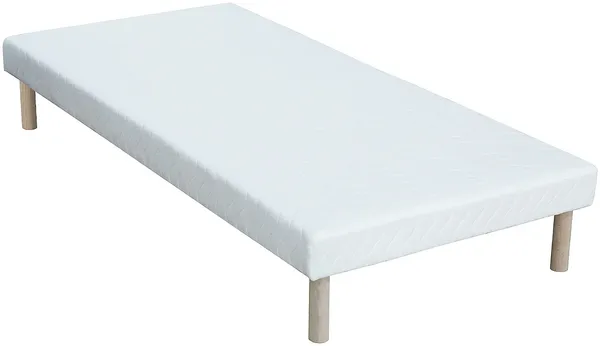 Vente-unique - STELO Mattress and bed base set Stoff Weiß - B 90 cm x H 31 cm12 cm x L 190 cm