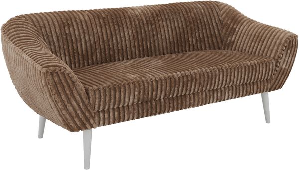 Sofa, Wohnzimmersofa PIRS 3, Skandinavisches Sofa 3-Sitzer, Sofa mit Wellenfederung, weiße Füße, Breite 180 cm Hoher Sitzkomfort - Braun Cord Bild 8