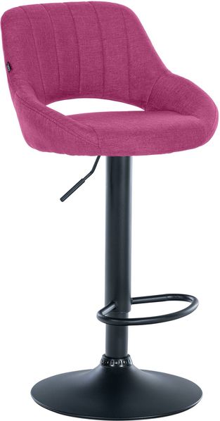 Barhocker SEGAD - Stoff Lila 46.5x48x85 cm Schwarz | Barstuhl Mit Lehne Tresenhocker Tresenstuhl Kneipenhocker Kneipenstuhl