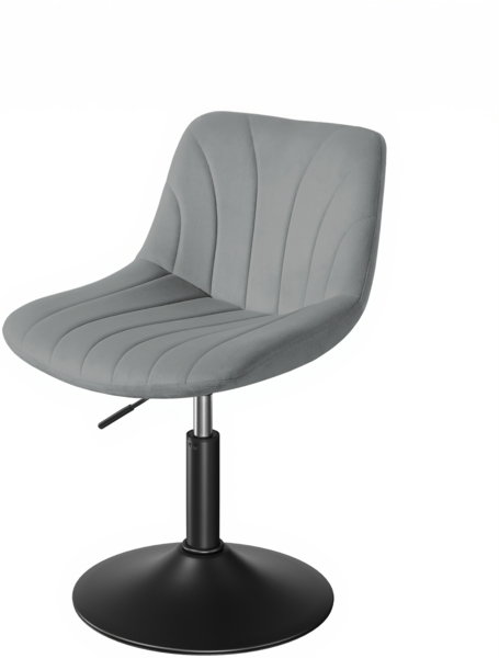 VASAGLE Schminkstuhl, Stizhocker, 65,5-77,5 cm höhenverstellbar, Barhocker, drehbar, Samt-Bezug, grau