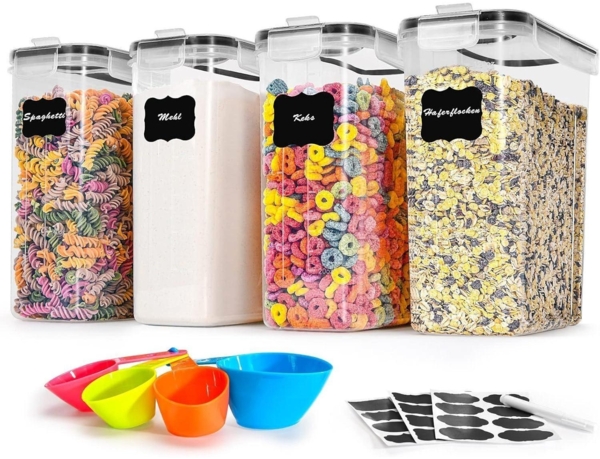 Vorratsdosen Set 4L 4er Luftdicht Groß BPA-frei Küche Aufbewahrung Cornflakes