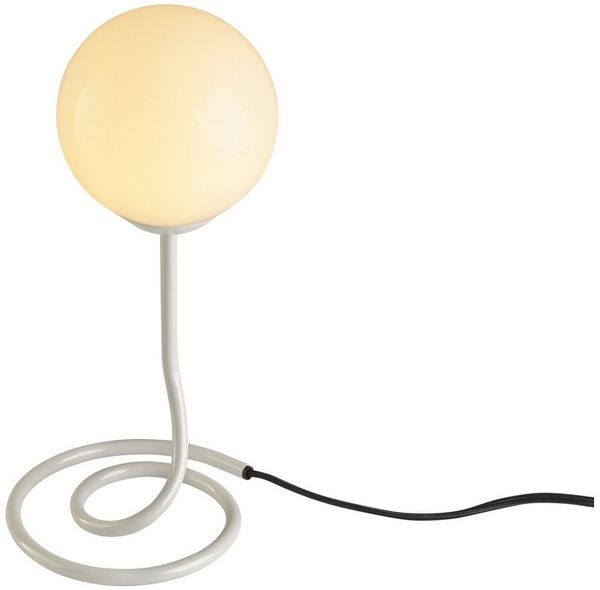 OTTO home Tischleuchte Orrell, ohne Leuchtmittel, Ø 12, H: 31,3 cm, Materialmix - Metallfuß mit weißem Glasschirm